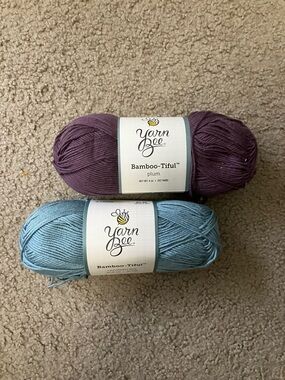 Yarn Bee Bamboo-Tiful Yarn - Plum & Light Blue